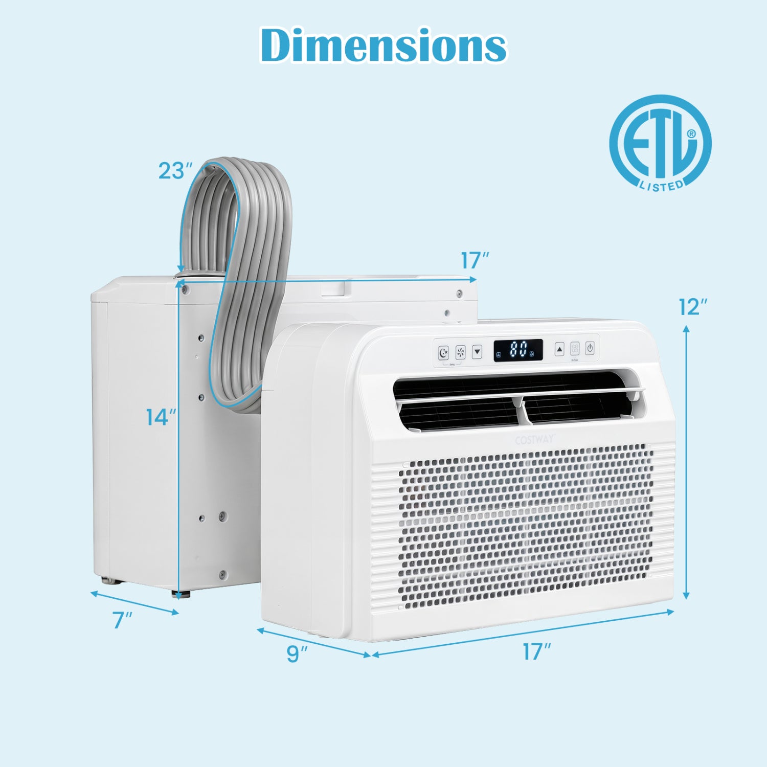 6500 BTU Window AC Unit with WiFi APP Voice Control 24H Timer and Quiet Operation-White