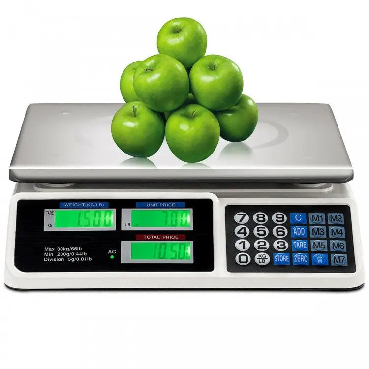 66 lbs Electronic Price Computing Scale with LCD Screen Display - Silver - Kitchen Tools