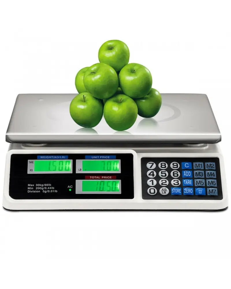 66 lbs Electronic Price Computing Scale with LCD Screen Display - Silver - Kitchen Tools