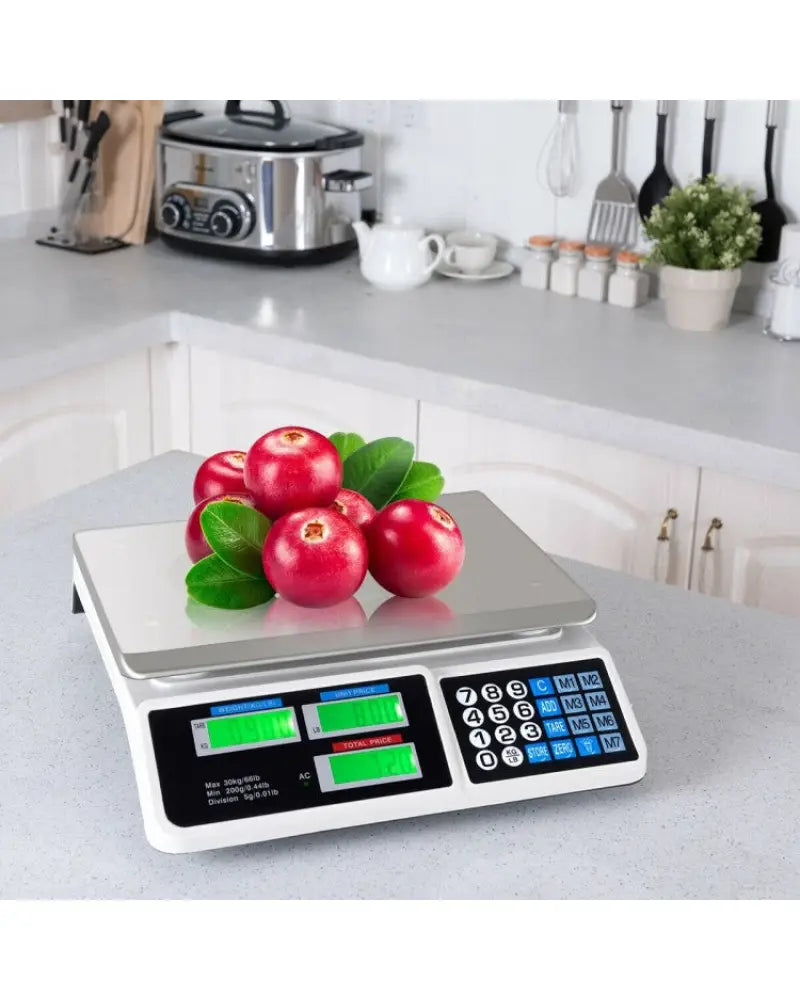 66 lbs Electronic Price Computing Scale with LCD Screen Display - Silver - Kitchen Tools