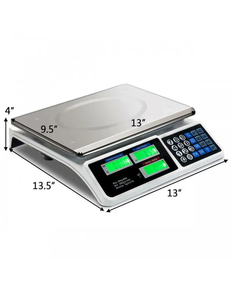 66 lbs Electronic Price Computing Scale with LCD Screen Display - Silver - Kitchen Tools