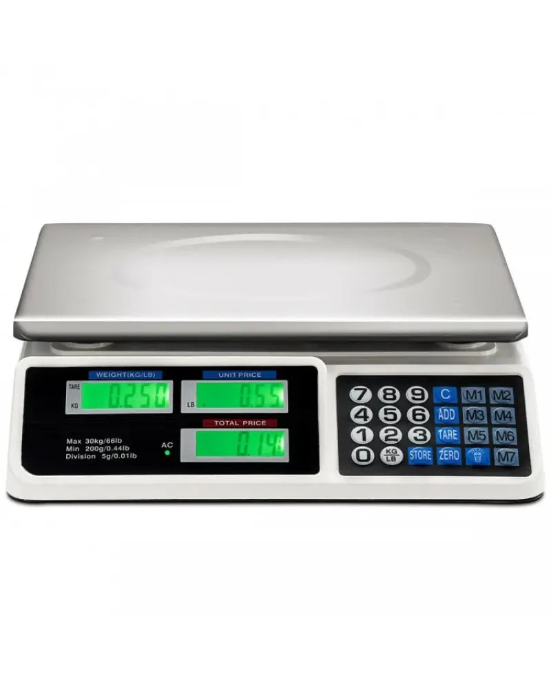 66 lbs Electronic Price Computing Scale with LCD Screen Display - Silver - Kitchen Tools