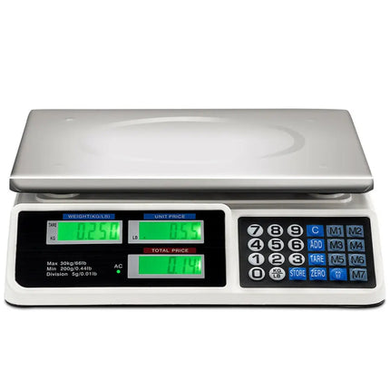 66 lbs Electronic Price Computing Scale with LCD Screen Display - Silver - Kitchen Tools