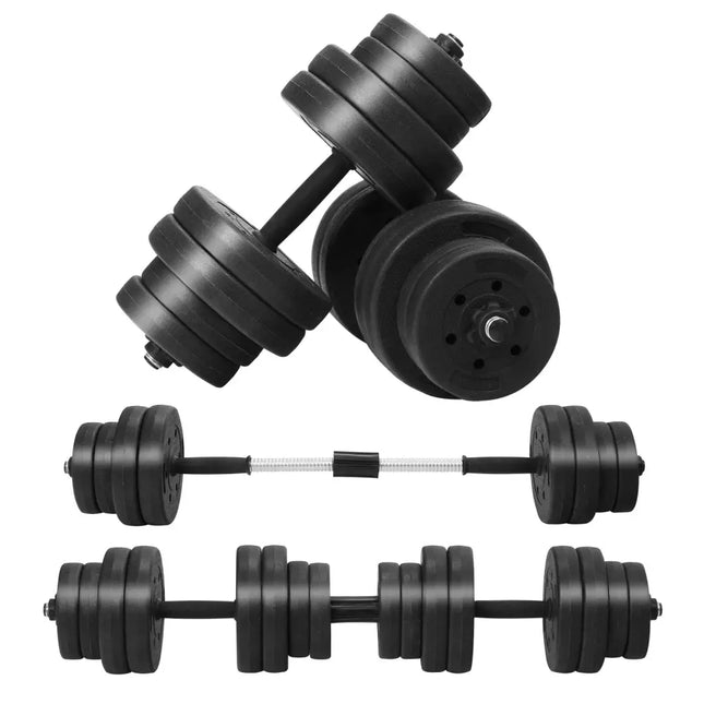 66 Lbs Fitness Dumbbell Weight Set with Adjustable Weight Plates and Handle - Black - Dumbbells