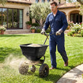 66 LBS Walk-Behind Broadcast Spreader with 13 Inch All-Terrain Tires-Black - Black - Lawn Care Tools