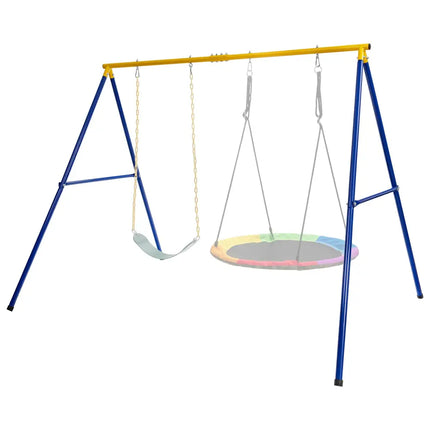 660 LBS Extra-Large A-Shaped Swing Stand with Anti-Slip Footpads (Without Seat)-Yellow - Yellow - Swing & Playsets