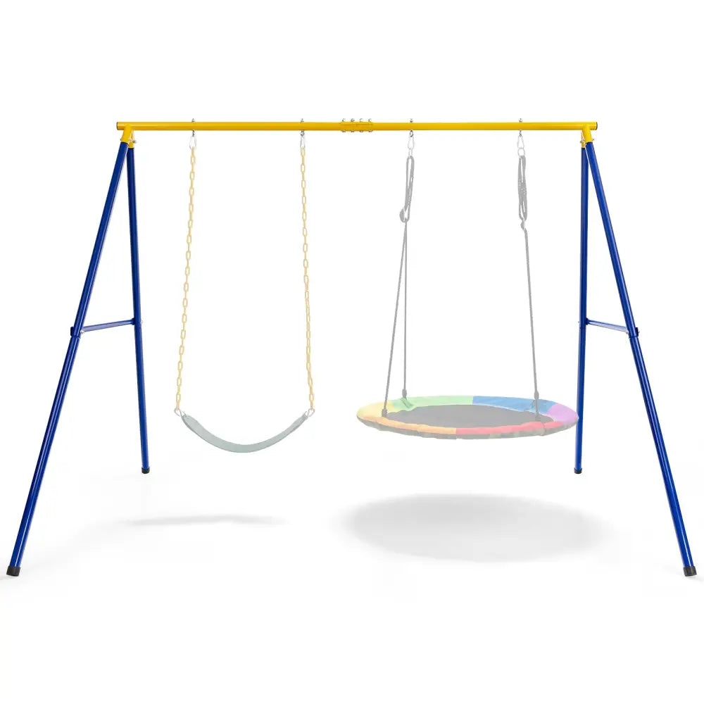 660 LBS Extra-Large A-Shaped Swing Stand with Anti-Slip Footpads (Without Seat)-Yellow - Yellow - Swing & Playsets