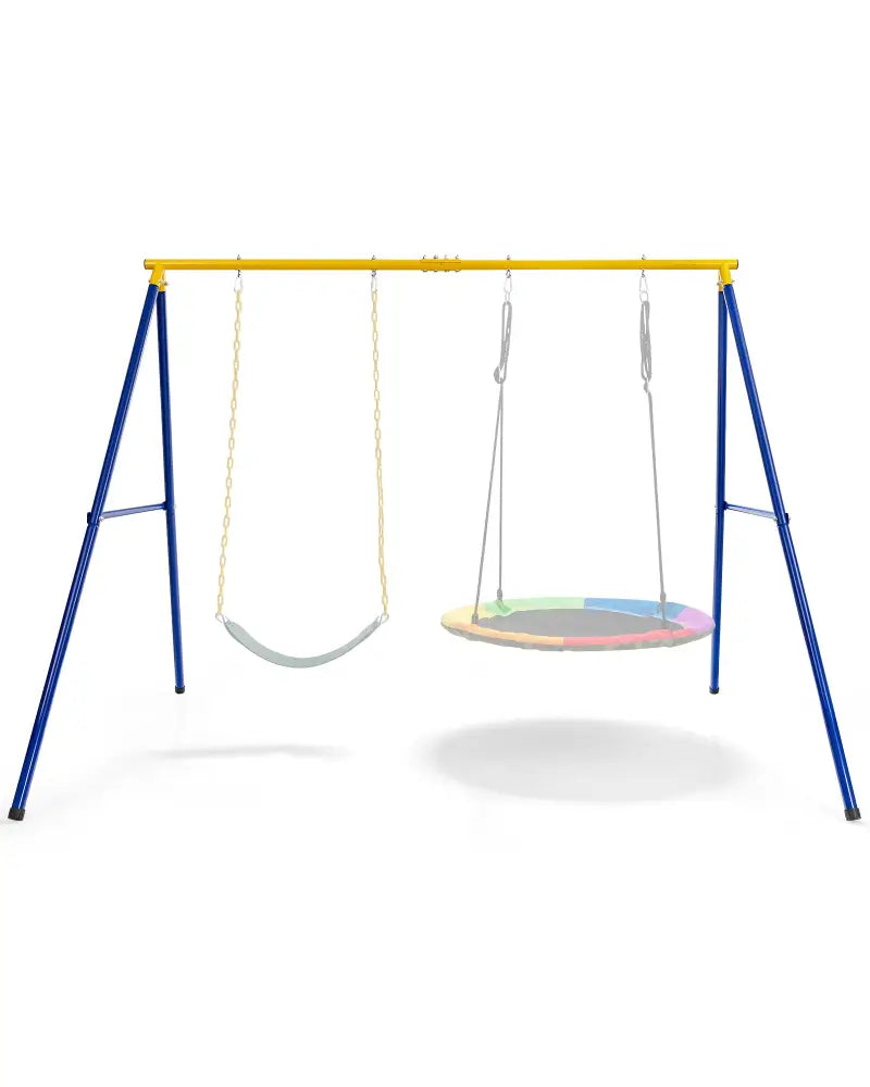 660 LBS Extra-Large A-Shaped Swing Stand with Anti-Slip Footpads (Without Seat)-Yellow - Yellow - Swing & Playsets