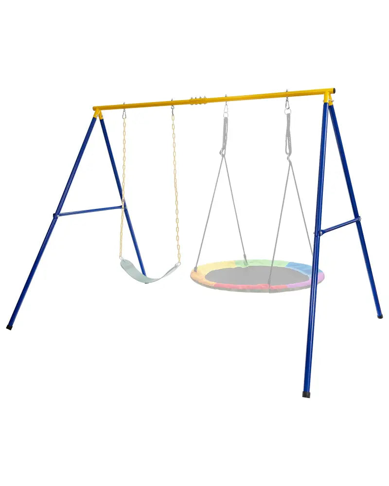 660 LBS Extra-Large A-Shaped Swing Stand with Anti-Slip Footpads (Without Seat)-Yellow - Yellow - Swing & Playsets