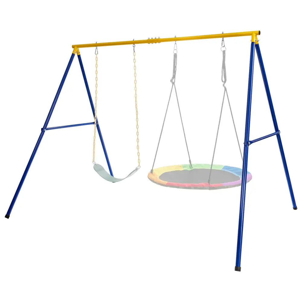 660 LBS Extra-Large A-Shaped Swing Stand with Anti-Slip Footpads (Without Seat)-Yellow - Yellow - Swing & Playsets
