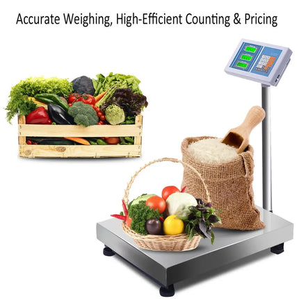 660 lbs Weight Computing Digital Floor Platform Scale - White - Kitchen Tools