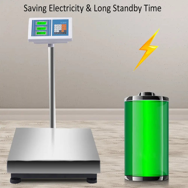 660 lbs Weight Computing Digital Floor Platform Scale - White - Kitchen Tools