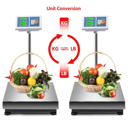 660 lbs Weight Computing Digital Floor Platform Scale - White - Kitchen Tools