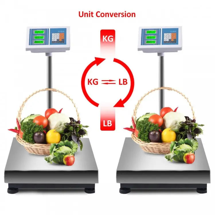 660 lbs Weight Computing Digital Floor Platform Scale - White - Kitchen Tools