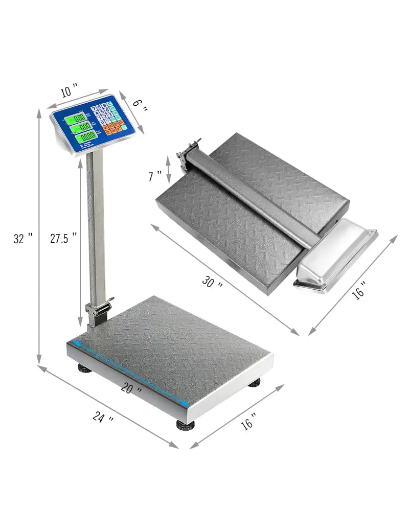 660 lbs Weight Platform Scale Digital Floor Folding Scale - Silver - Kitchen Tools