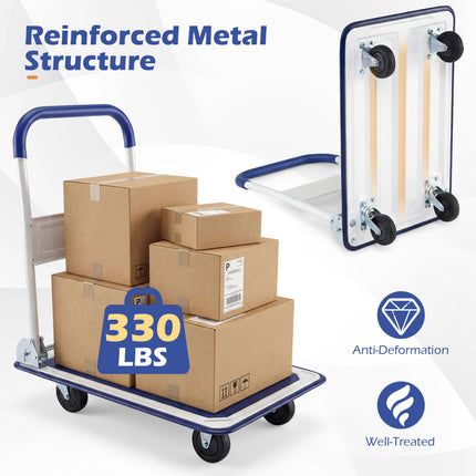 660 Pounds Folding Platform Cart Dolly Hand Truck