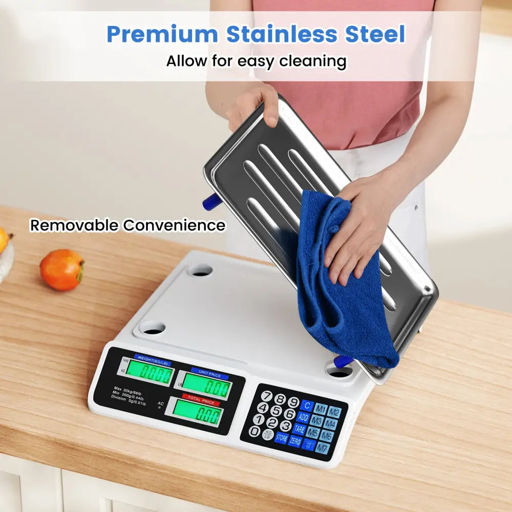 66lb Price Computing Scale Commercial Food Scale with Dual LCD Displays - Kitchen Tools