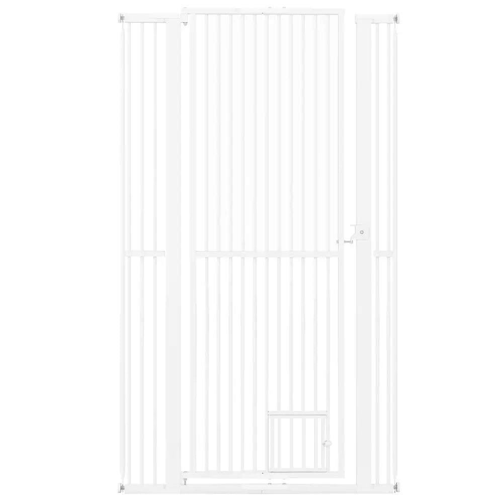 67.5’’ Extra Tall Pet Gate Heavy-Duty Metal Cat Gate with 30.5’’-41’’ Wide Opening-White - White - Pet Gate