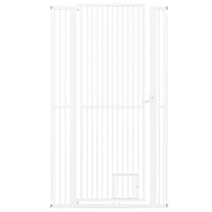 67.5’’ Extra Tall Pet Gate Heavy-Duty Metal Cat Gate with 30.5’’-41’’ Wide Opening-White - White - Pet Gate