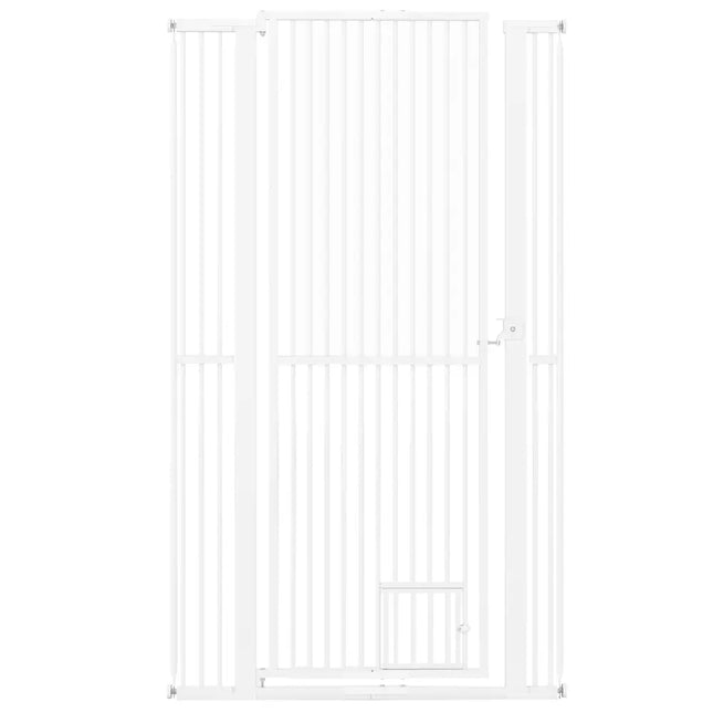67.5’’ Extra Tall Pet Gate Heavy-Duty Metal Cat Gate with 30.5’’-41’’ Wide Opening-White - White - Pet Gate