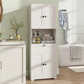 67.5 Inch Tall Modern Freestanding Floor Storage Cabinet with 4 Doors and 1 Drawer-White - White - Sideboards Cabinets