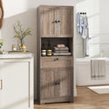 67.5 Inch Tall Modern Freestanding Floor Storage Cabinet with 4 Doors and 1 Drawer-Oak - Oak - Sideboards Cabinets &