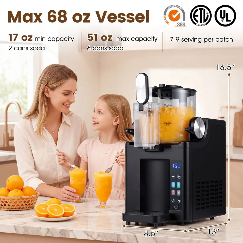 68 oz Frozen Drink Maker and Slushy Machine for Home-Black - Black - Ice Crushers & Shavers