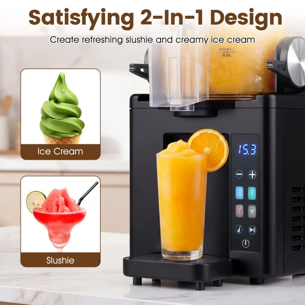 68 oz Frozen Drink Maker and Slushy Machine for Home-Black - Black - Ice Crushers & Shavers