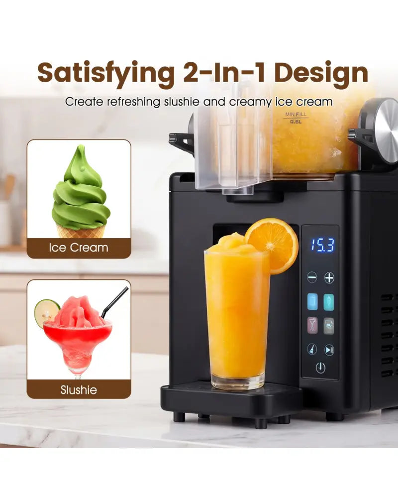 68 oz Frozen Drink Maker and Slushy Machine for Home-Black - Black - Slushie Machine