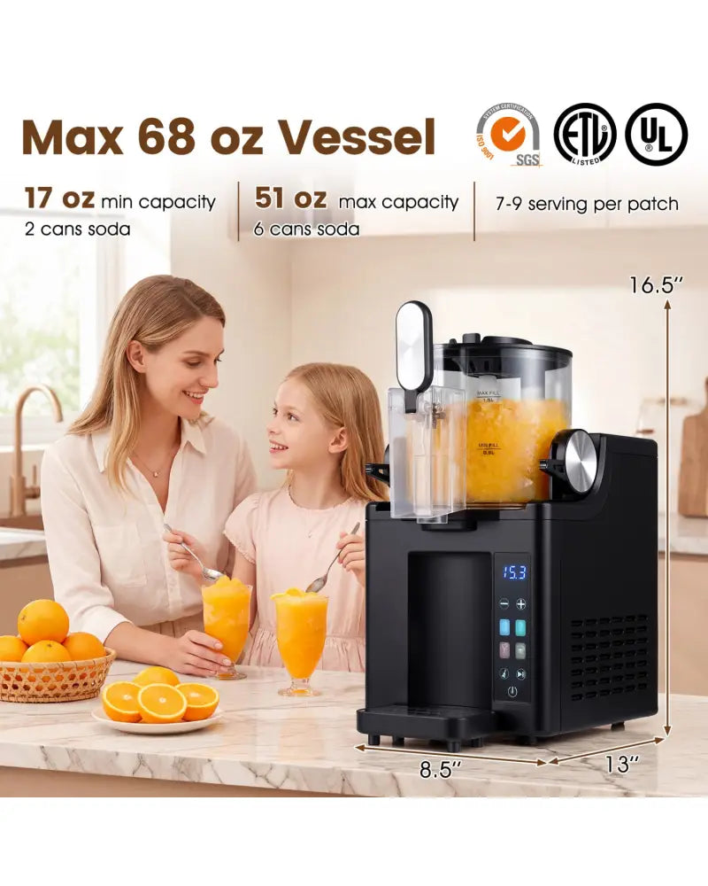 68 oz Frozen Drink Maker and Slushy Machine for Home-Black - Black - Slushie Machine