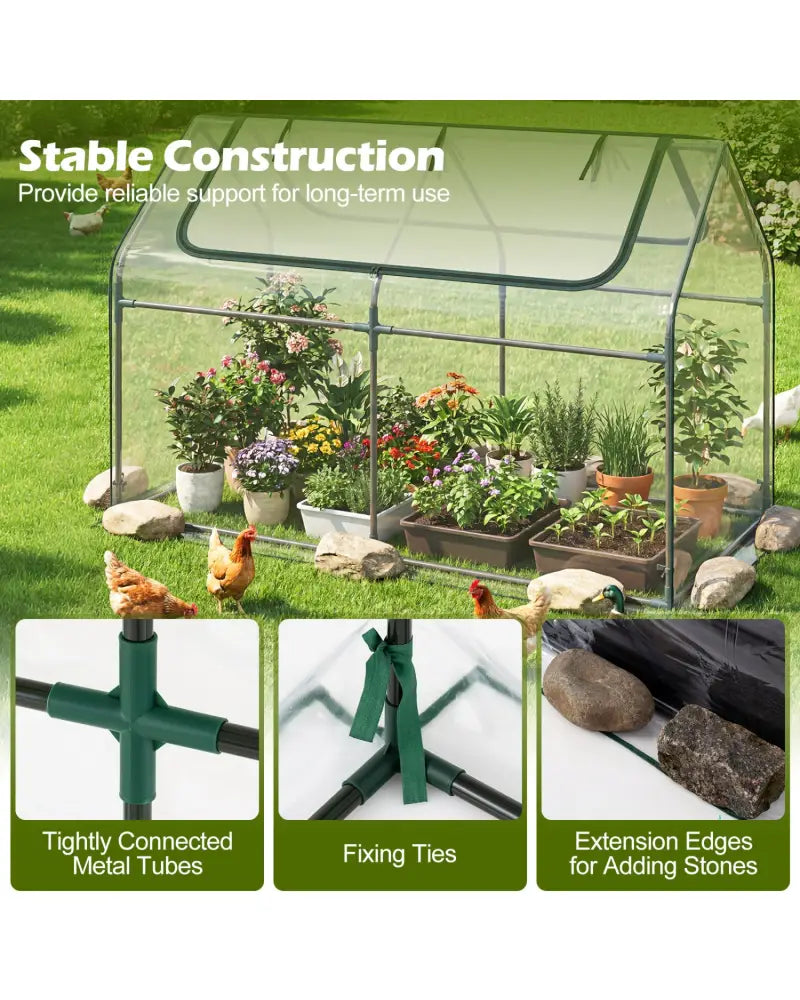 68 x 33 x 21 Inch Galvanized Raised Garden Bed with Cover-Black - Black - Raised Garden Beds
