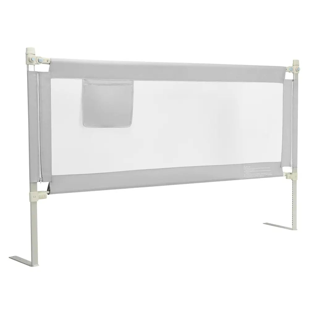 69.5 Inches Toddler Bedrail with Anti-Collision Cotton and Side Pocket-Gray - Gray - Bed Rails