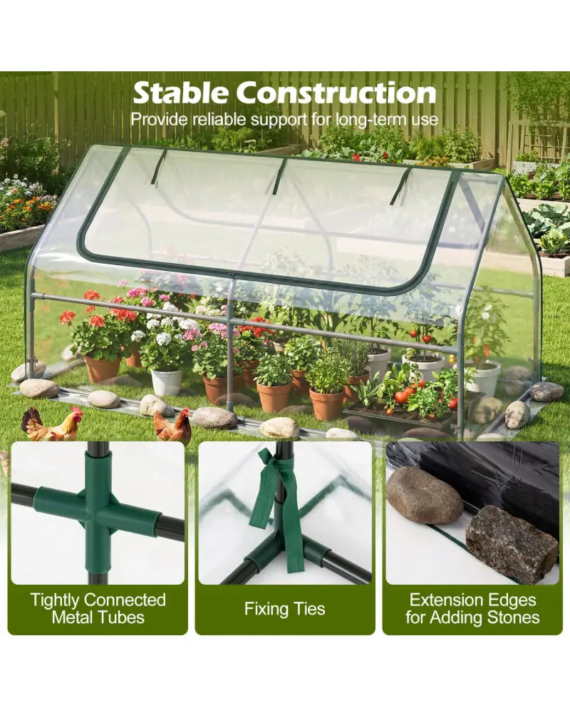 69 x 33 x 12 Inch Galvanized Raised Garden Bed with Cover-Black - Black - Raised Garden Beds