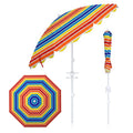 6.5 FT Beach Umbrella UPF 50+ with Sand Anchor for Garden Pool-Color