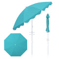 6.5 FT Beach Umbrella UPF 50+ with Sand Anchor for Garden Pool-Turquoise