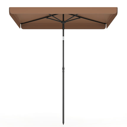 6.5 x 4.3 FT Rectangular Outdoor Balcony Umbrella with Tilt Adjust Button-Brown