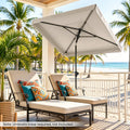 6.5 x 4.3 Feet Rectangular Outdoor Balcony Umbrella with Tilt Adjust Button-Beige