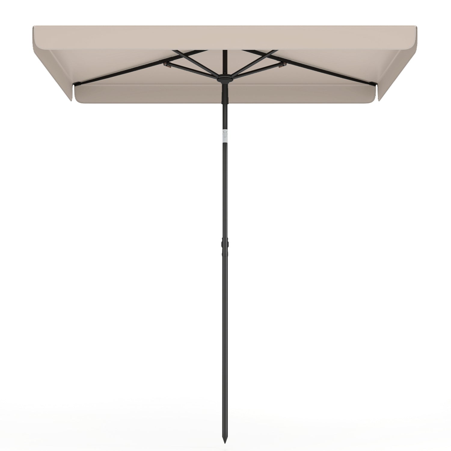 6.5 x 4.3 Feet Rectangular Outdoor Balcony Umbrella with Tilt Adjust Button-Beige