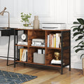 6 Cube Bookcase 42" Wide Horizontal Bookshelf with Accent Cubby Shelf-Rustic Brown