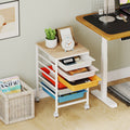 6-Drawer Rolling Storage Cart with Wooden Tabletop-Macaron