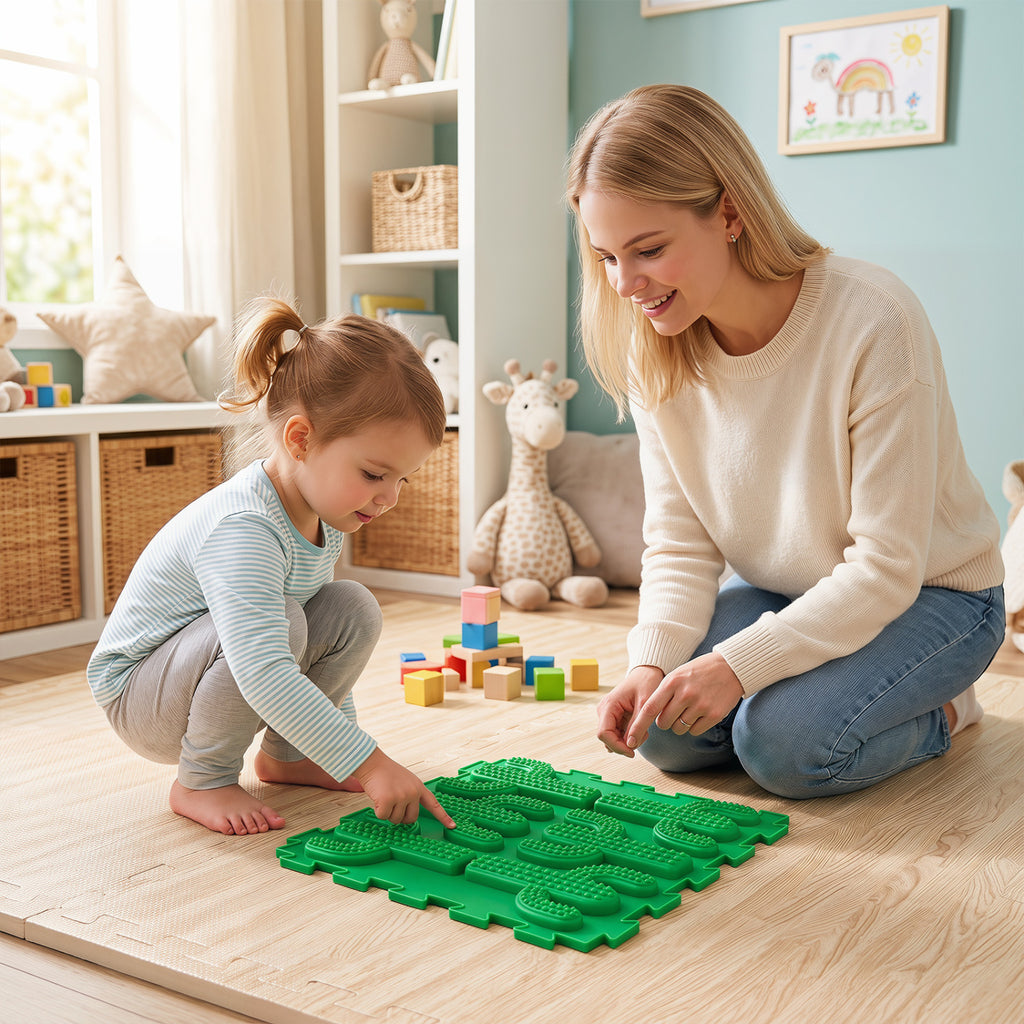 6 PCS Interlocking Sensory Mats with Rich Colors for Kids Adults-Multicolor