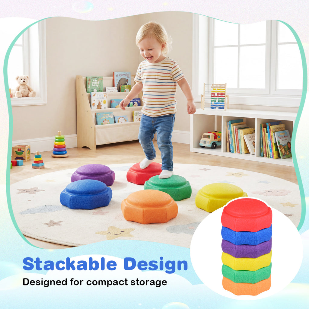 6-Piece Stepping Stones for Kids for Sensory Play and Coordination