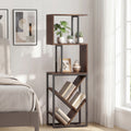 6-Tier Bookshelf Floor Standing Tree S-Shaped Geometric Bookcase with Open Shelves-Brown