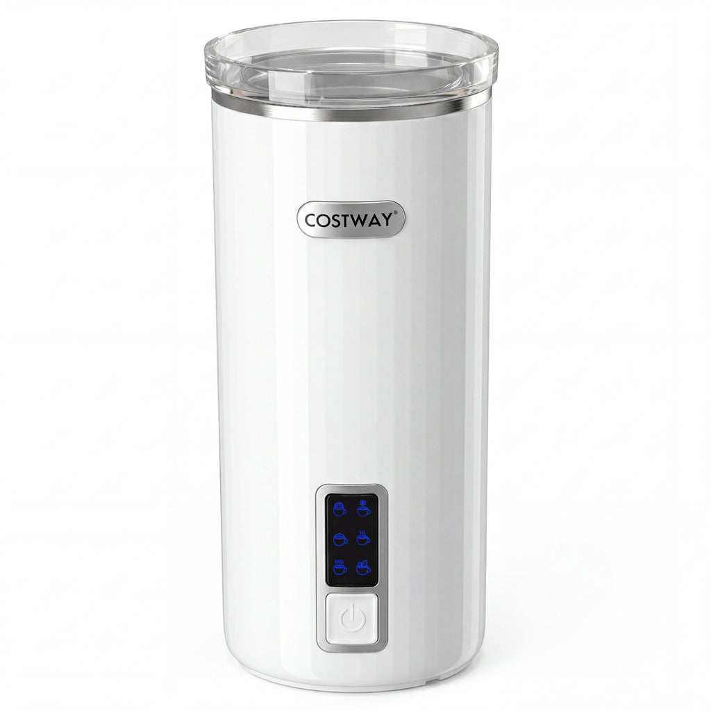 6-in-1 Electric Milk Steamer with Stainless Steel Interior-White
