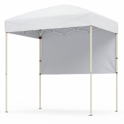 6 x 4 FT Pop-Up Canopy Tent with 1 Half Sidewall Easy Setup Folding Outdoor Sun Shelter-White