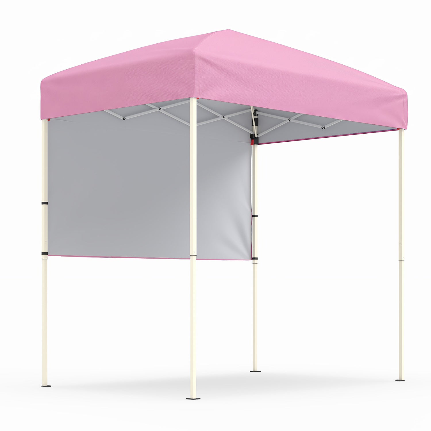 6 x 4 FT Pop-Up Canopy Tent with 1 Half Sidewall Easy Setup Folding Outdoor Sun Shelter-Pink