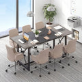 6FT Conference Table with Power Outlets Seats 6-8 People for Office-Natural - Natural - Office Desks
