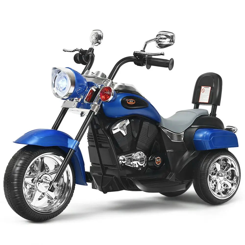 6V 3 Wheel Kids Motorcycle-Blue - Blue - Powered Ride On Toys