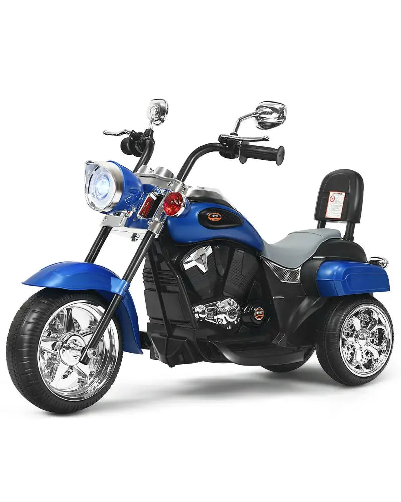 6V 3 Wheel Kids Motorcycle-Blue - Blue - Powered Ride On Toys