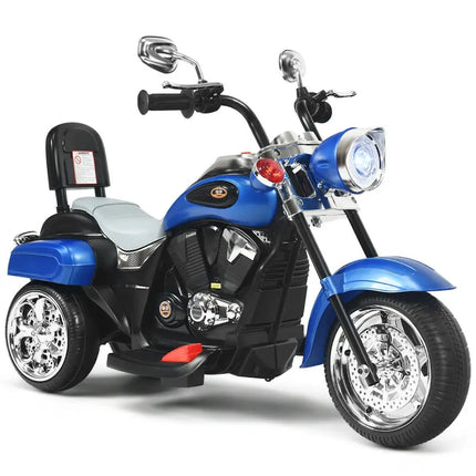 6V 3 Wheel Kids Motorcycle-Blue - Blue - Powered Ride On Toys